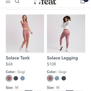 NWT Feat solace tank and legging SET size m